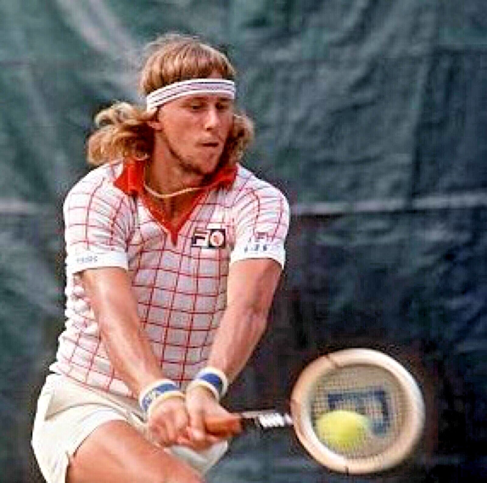 Fila Vintage Borg (Bobby) Retro Tennis Polo Shirt- Off White/Red-Arsenal 2025!