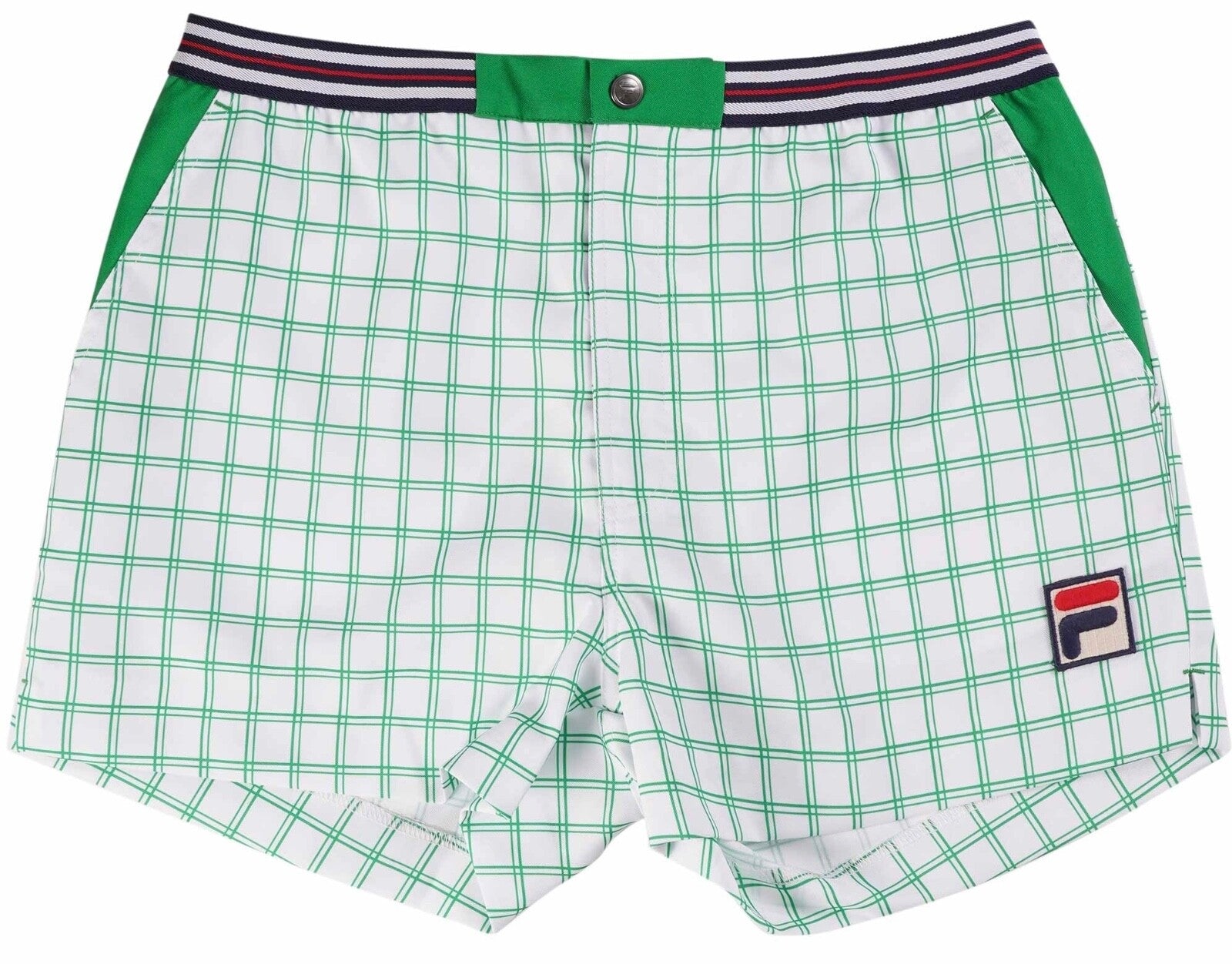 Celtic Colours Fila Vintage Borg (Brookes) Retro Tennis Shorts - White/Green -