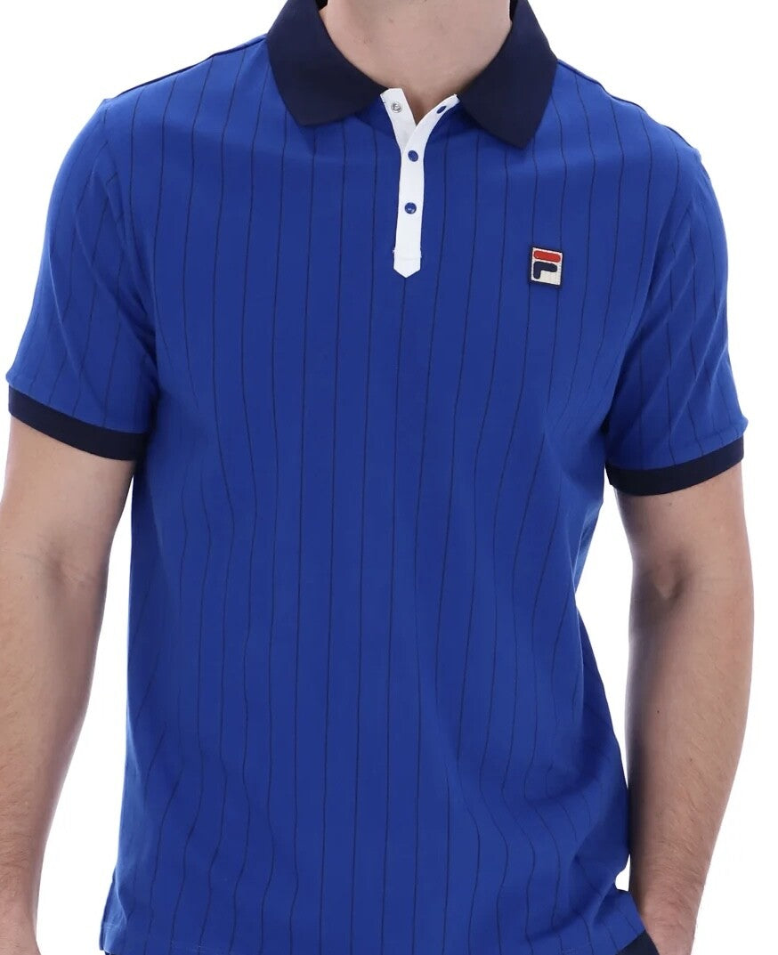 SALE! Fila Borg French Open BB1 Blue Polo Tennis Shirt - 100% Cotton