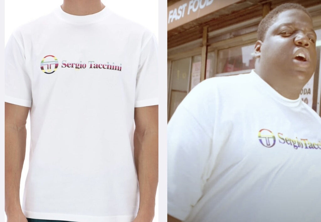 Sergio Tacchini  Voletta ‘Biggie Smalls 1990s’ White 100% Cotton t-shirt RRP £40