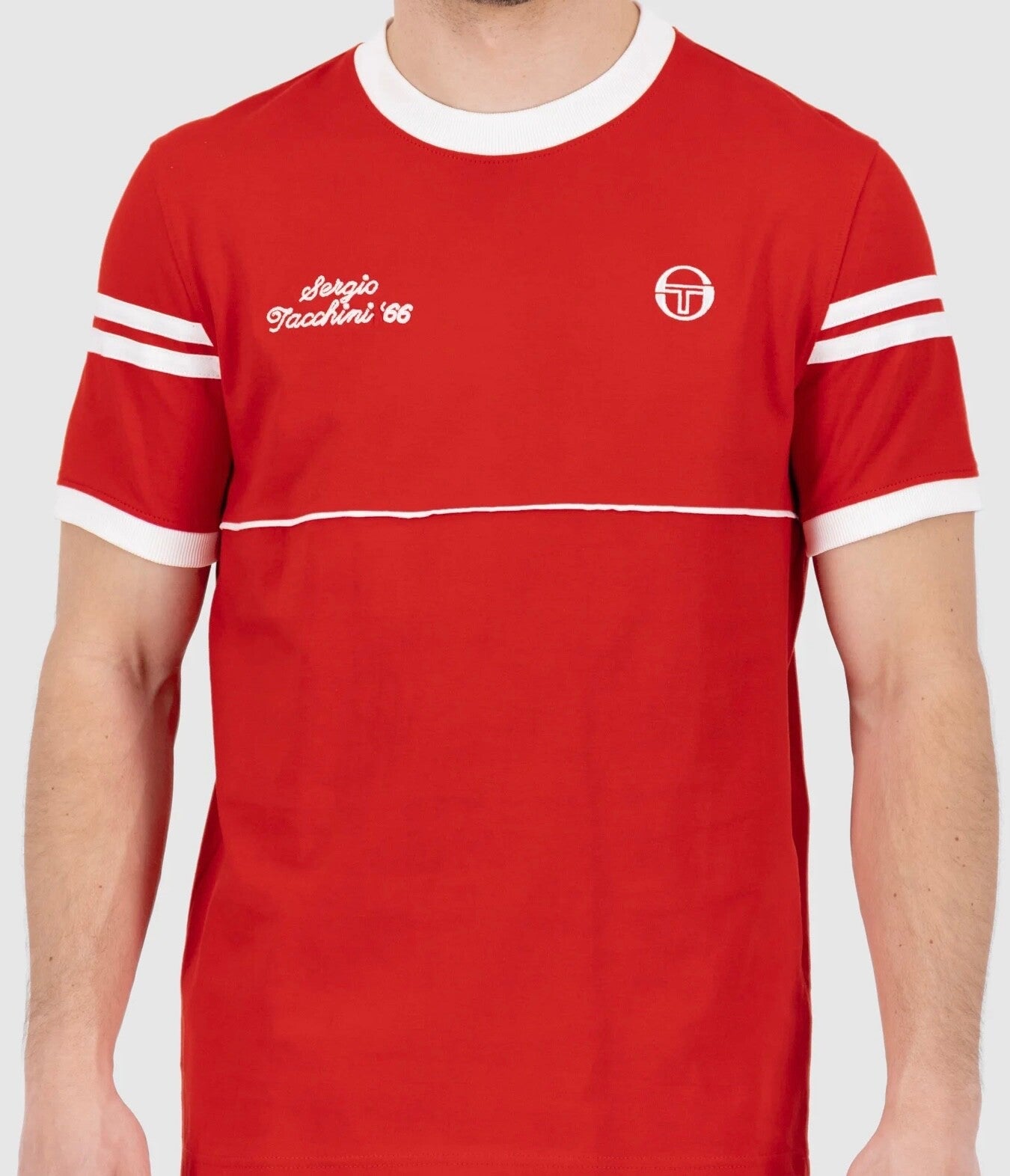 Arsenal Colours - Sergio Tacchini Orion Davis Red Tennis T-Shirt - Ltd Edition