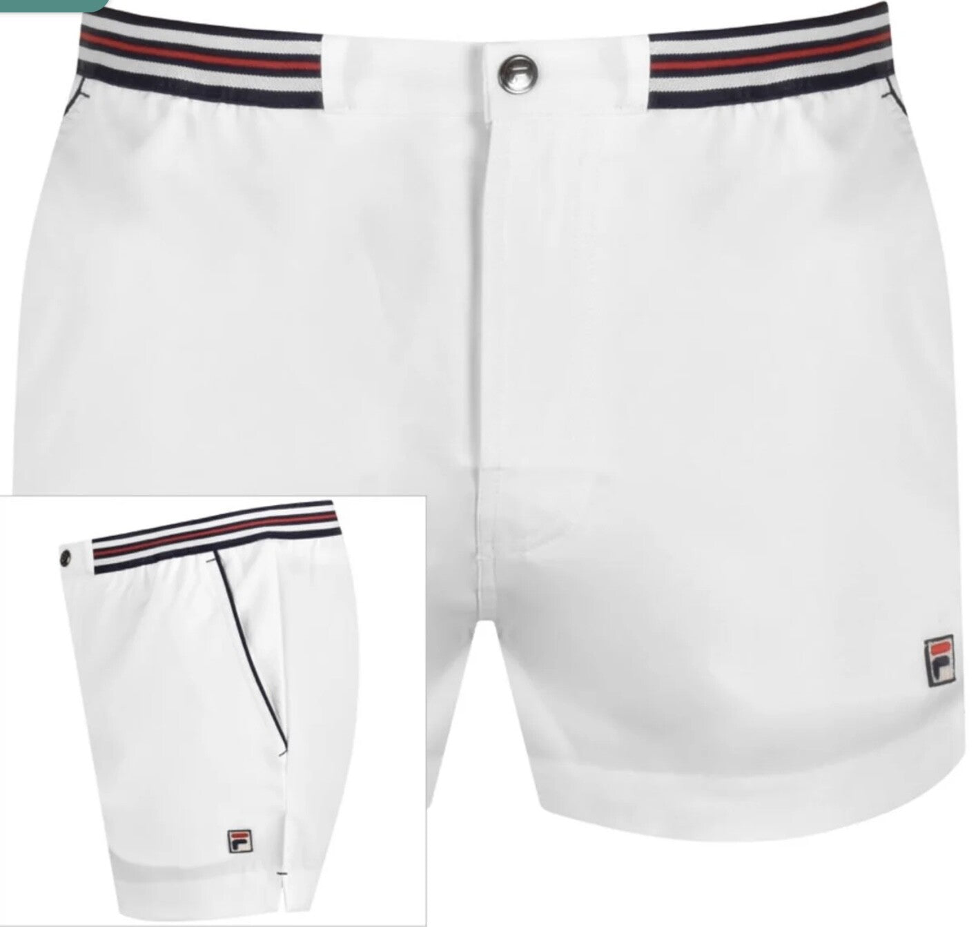 Fila Borg Hightide Retro Wimbledon White Tennis Shorts(Football Casuals)